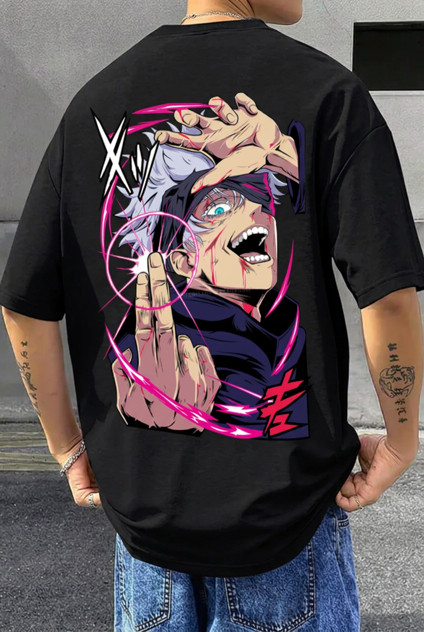 Men’s Anime Graphic Oversized T-Shirt – FORCELIFTT